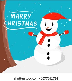 snowman illustration perfect for book cover and advertisement christmas