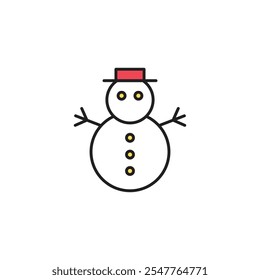 Snowman Illustration Representing Winter, Holiday Cheer, and Festive Fun