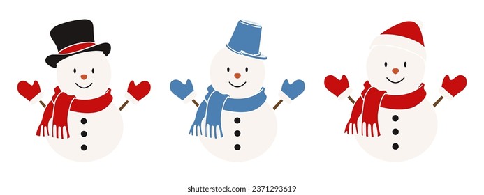 snowman illustration set, vector material