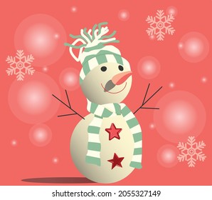 Vector de ilustración de Snowman para la decoración