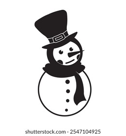 Snowman illustration vector flat design eps 10