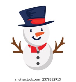 Icono vectorial de ilustración de Snowman que puede fácilmente modificar o editar