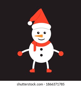 Snowman illustration. Wallpaper, invitational card, welcoming card, greeting card. Merry Christmas, Happy New Year, End Year holidays EPS Vector