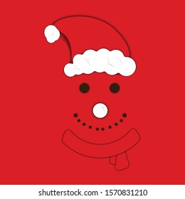 snowman ilustration in red background