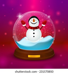 Snowman inside ball with stand