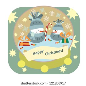 Snowman invitation card