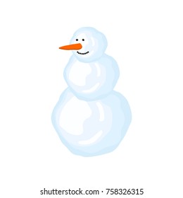 Snowman isolated. Christmas new year vector illustration
