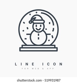 snowman isolated minimal icon. snowman graph line vector icon for websites and mobile minimalistic flat design. 