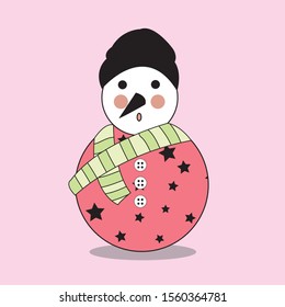  snowman isolated on background. Vector illustration.