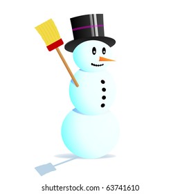 Snowman isolated on white
