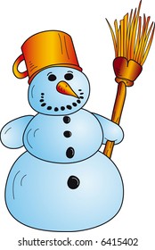 Snowman isolated on white