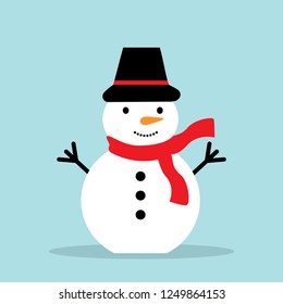 Snowman isolated on white background. Vector illustration