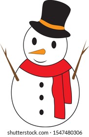 Snowman isolated on white background