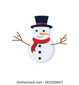 Hombre de nieve aislado en un fondo blanco. Pasos de ilustración de vectores
