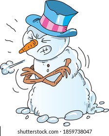 Snowman, isolated on a white background