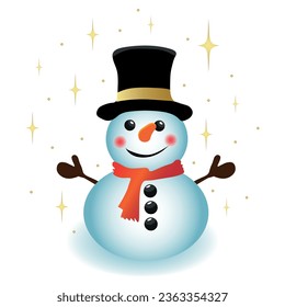Snowman isolated on white background