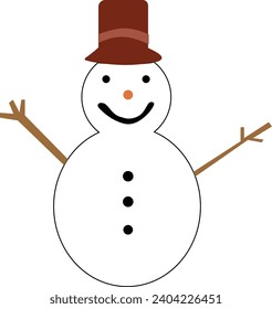 Snowman isolated on white background for christmas decoration