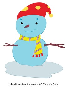 Snowman isolated on white background