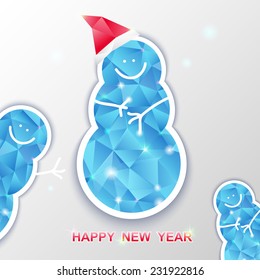 Snowman isolated from polygons. Vector illustration.