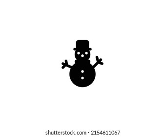 Snowman isolated realistic vector icon. Snowman illustration, color icon
