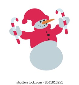 Snowman isolated in white background