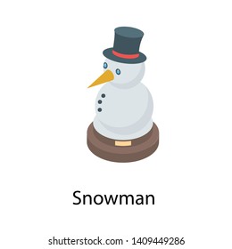 
Snowman in isometric icon design 

