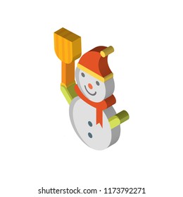 Snowman isometric left top view 3D icon