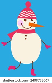 snowman in a knitted hat