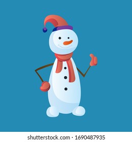 Snowman Like con sombrero de punta y bufanda aislados en