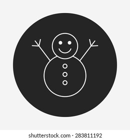 snowman line icon