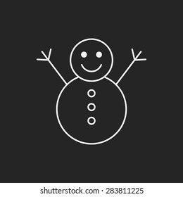 snowman line icon