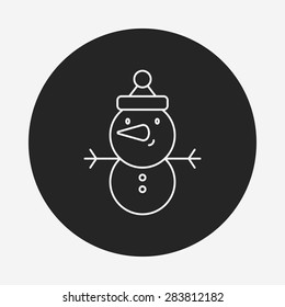 snowman line icon