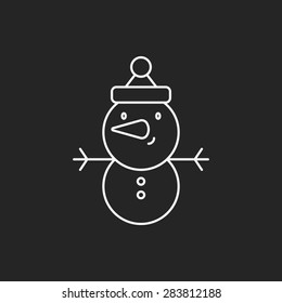 snowman line icon