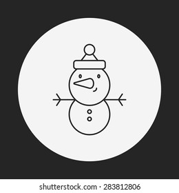 snowman line icon