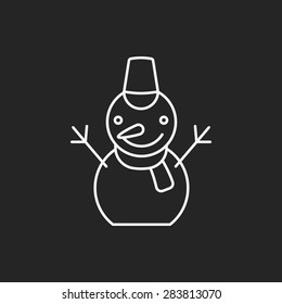 snowman line icon