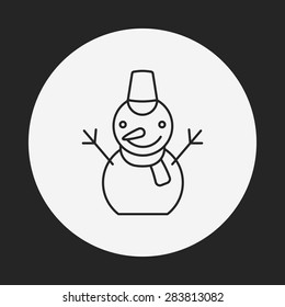 snowman line icon