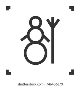 Snowman line icon