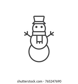 Snowman line icon.