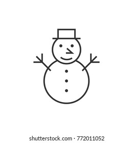 Snowman line icon