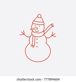 Snowman line icon