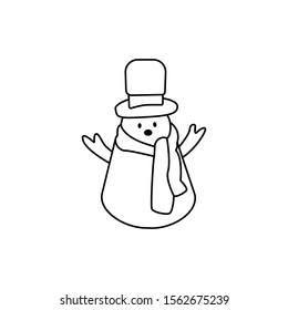 Snowman line icon . Design template vector illustration