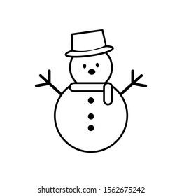 Snowman line icon . Design template vector illustration