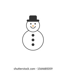 Snowman line icon . Design template vector illustration.Snowman icon isolated on white background