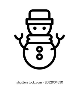 snowman line icon illustration vector graphic