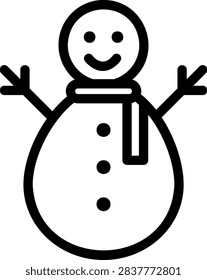 snowman line icon illustration vector