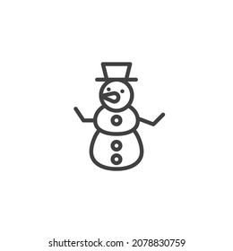 Snowman line icon. linear style sign for mobile concept and web design. Snowman outline vector icon. Symbol, logo illustration. Vector graphics