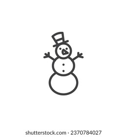 Snowman line icon. linear style sign for mobile concept and web design. Snowman outline vector icon. Symbol, logo illustration. Vector graphics