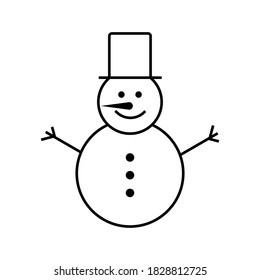 Snowman line icon simple design
