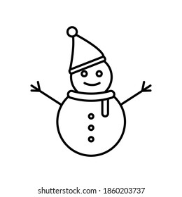 Snowman line icon. Winter icon. simple design editable. design vector illustration