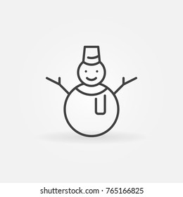 Snowman line vector concept icon or design element